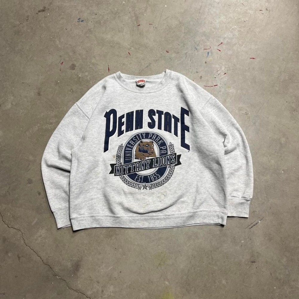vintage 80s nutmeg penn‎ state lions crewneck
